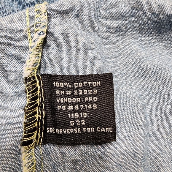 Work n' Sport Men's Denim Long Sleeve Shirt 3X - Picture 4 of 7